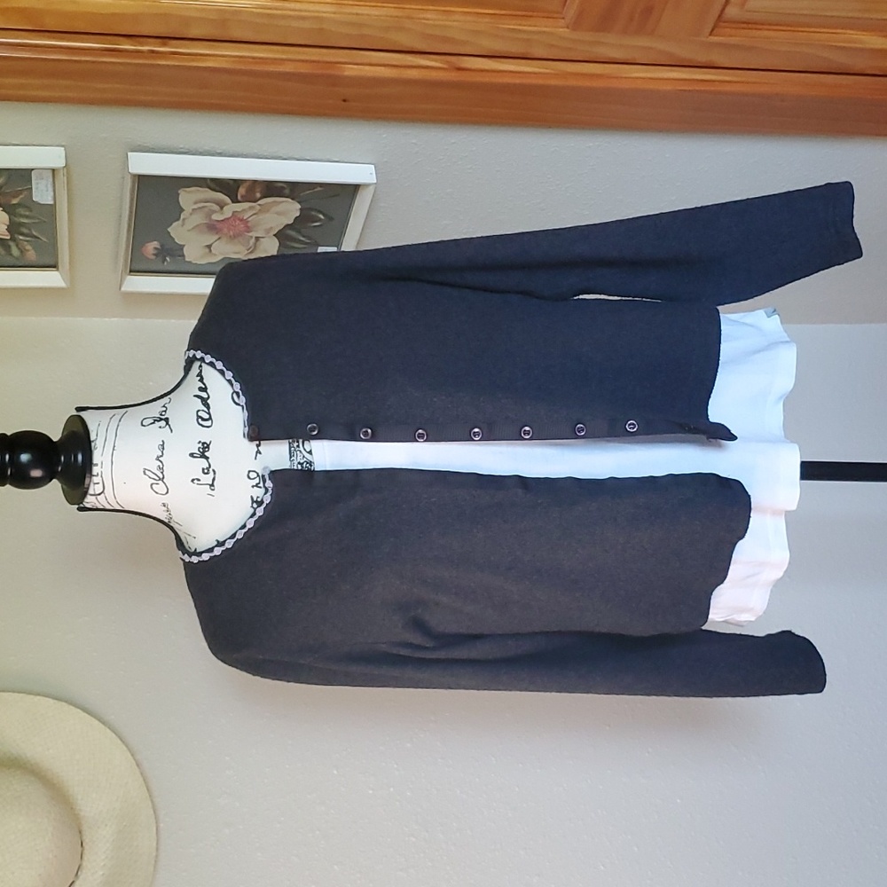 Xhilaration Cardigan Sweater Charcoal Gray SIZE XL - Picture 3 of 9